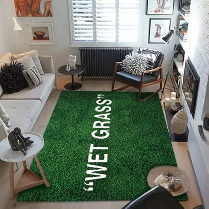 Wet Grass Carpet Luxury Green Area Rug Living Room Floor Mat Bedroom Bedside Bay Window Sofa Rug Home Decor