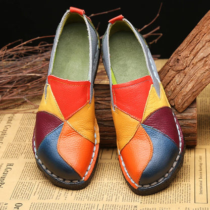 Comemore Women's Loafers 2023 Spring Women Leather Mixed Colors Ladies Ballet Flats Female Moccasins Casual Ballerina Shoes 42