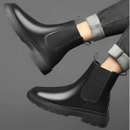 Autumn New Chelsea Boots for Men Black Men Boots Fashion Winter Slip on Ankle Boots Retro Motorcycle Booties botas para hombre