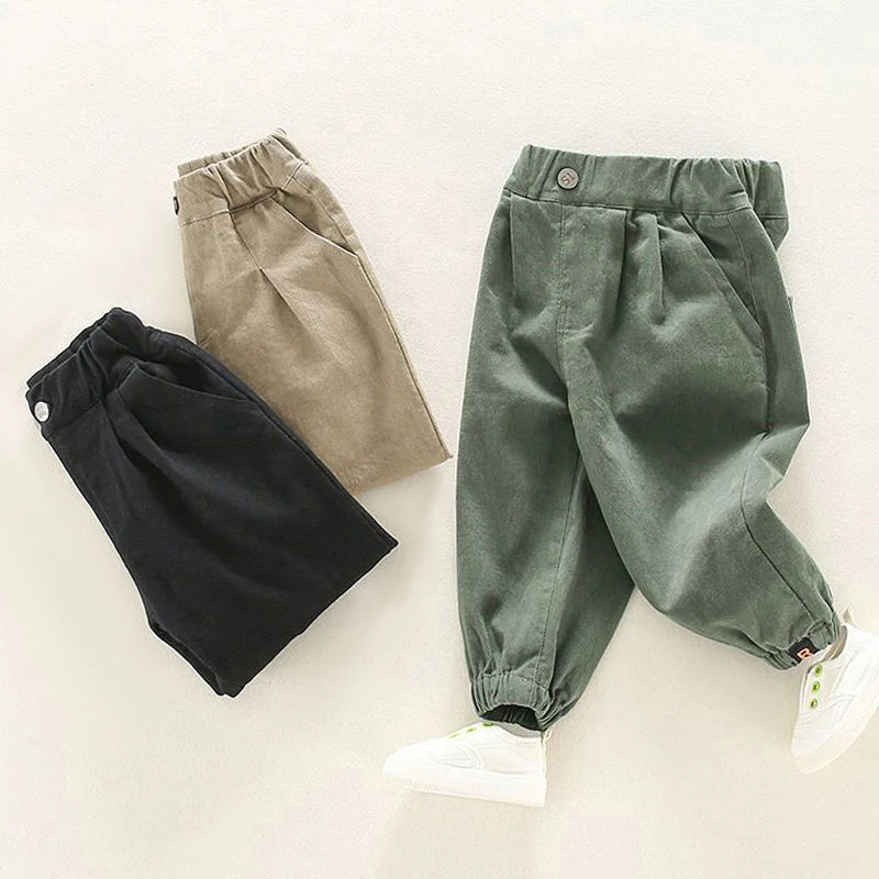 Baby Boys Casual Sweatpants Cargo Pants Children Clothing Kids Jogger Autumn Solid Winter Girls Outerwear Sports Trousers 1-8T