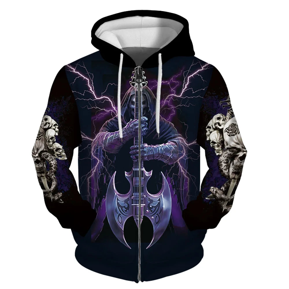 Autumn Sweatshirt New in Hoodies & Sweatshirts Comfortable Fashion Skull Print Keep Warm Clothing Man Hoodie Men Male Clothes