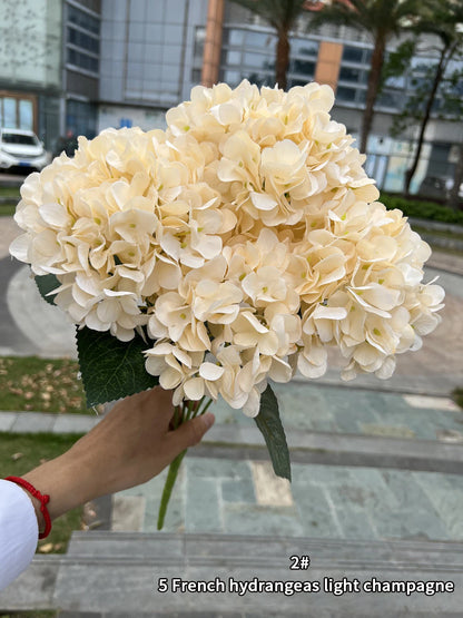 Hydrangea Artificial Flower Decoration Wedding Home Christmas Party Decoration White Flower light champagne