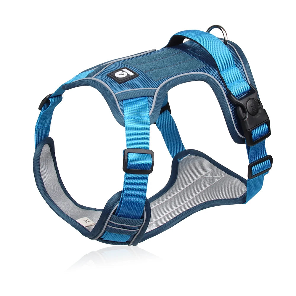 Dog Harness Quick Release Pet Puppy Harness Vest Nylon Material Breathable Pet Harness For Dogs Adjustable Pet Outdoor Harness lake blue