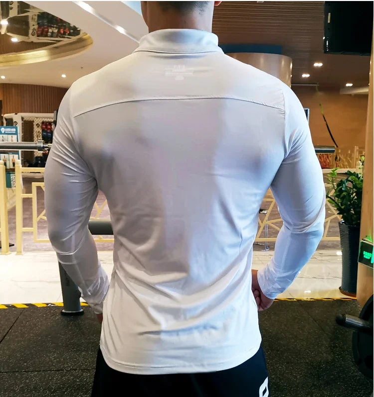 Men Compression Sport T-Shirt Long Sleeve Top Gym Running Clothing Fitness Tight Sportswear Hiking Rashgard Sweatshirt Plus Size