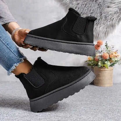 2024 Classic Thick-soled Fluff Women's Snow Boots Comfortable Warm Ankle Boots Women Winter Ladies Boots Chunky Botas Mujer Q320