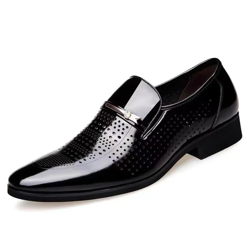 Luxury Business Oxford Leather Shoes Men Breathable Patent Leather Formal Shoes Plus Size Man Office Wedding Flats Male Black