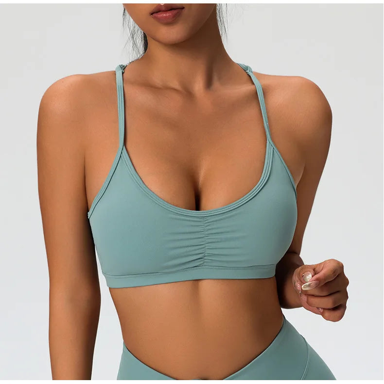 Women's Cross Strap Back Sport Bra Gym Clothing Fitness Running Outdoor Sports Underwear Woman Push Up Yoga Bra Workout Tank Top