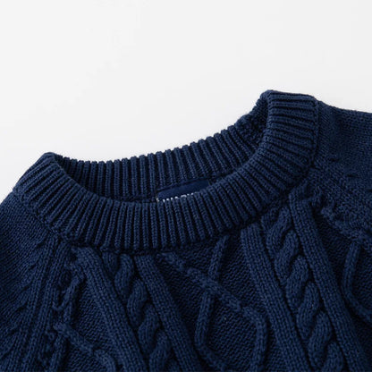 Autumn Winter Children Sweater Long Sleeve Round Neck Knitted Sweaters Korean Style Cotton Pullover Sweaters for Kids Boys