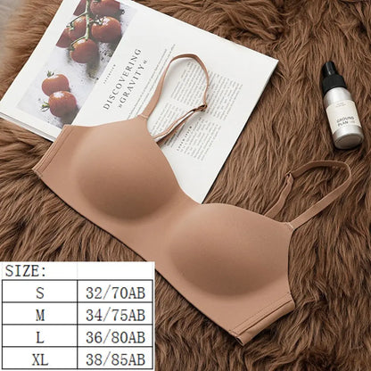 Seamless Underwear Thin Soft Comfort Women Push-Up Bra Sexy Beauty Back Non-Wire Solid Color Bras For Ladies Female Lingerie