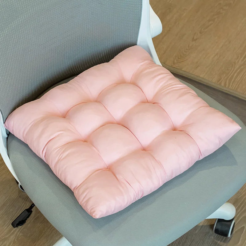 Square Large Chair Cushion with Ties Ultra Soft Warm Floor Cushion for Kids Reading Nook Comfortable Square Seat Cushion JAF002 Pink 40x40cm