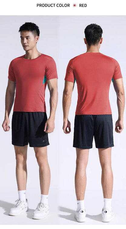 Men's Running Tight T-shirt Short Sleeve Extra Large Gym Fitness Top Men's Jogging Sports Wear Quick Drying Sports Shirt Top