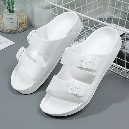 Summer Men Women Slippers Massage Outdoor Clogs Garden Shoes Beach Sandals Flip-Flops Lovers Indoor Home Slides Bathroom Shoes white CHINA