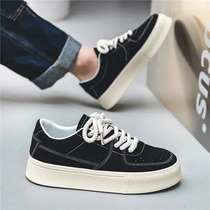 2024 Men Sneakers Fashion Fall New Canvas Shoes Classic Breathable Canvas Casual Shoes Pattern Lace Up Vulcanized Shoes For Men