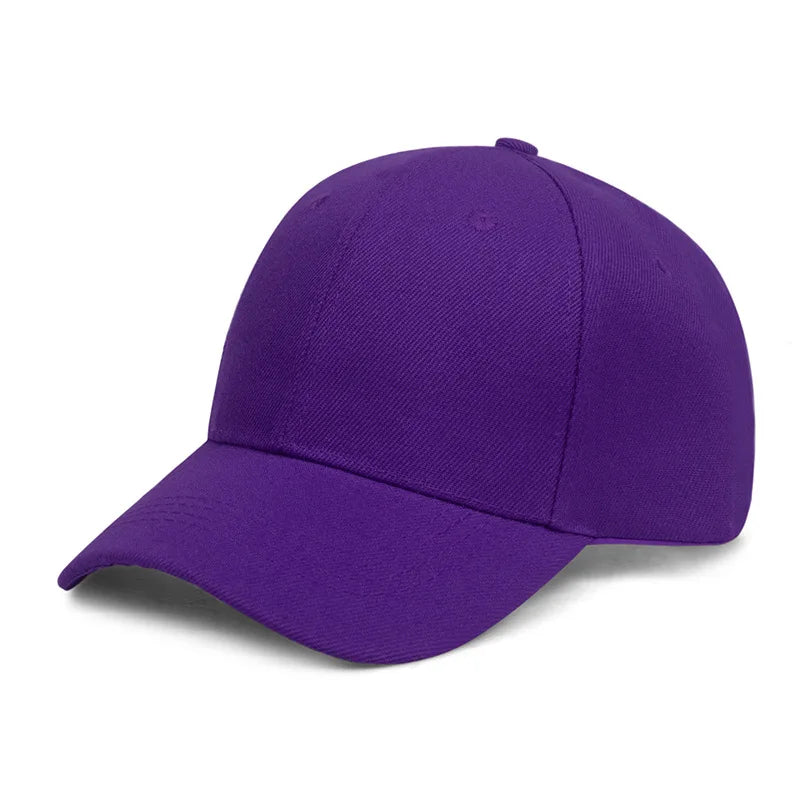 Solid Baseball Cap Cheap Women Men Summer Autumn Spring Sun Visor Hats Yellow Caps Purple 56-60cm