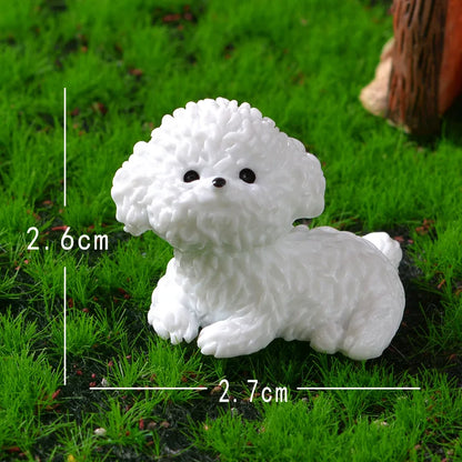 Figurines Miniatures Cute Dog White Bichon Frise Micro Landscape Ornaments For Home Decorations Decor For Room Desk Accessories 1 C CHINA