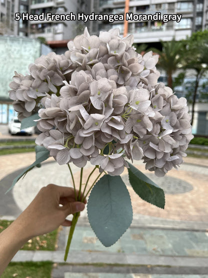 Hydrangea Artificial Flower Decoration Wedding Home Christmas Party Decoration White Flower Morandi Gray