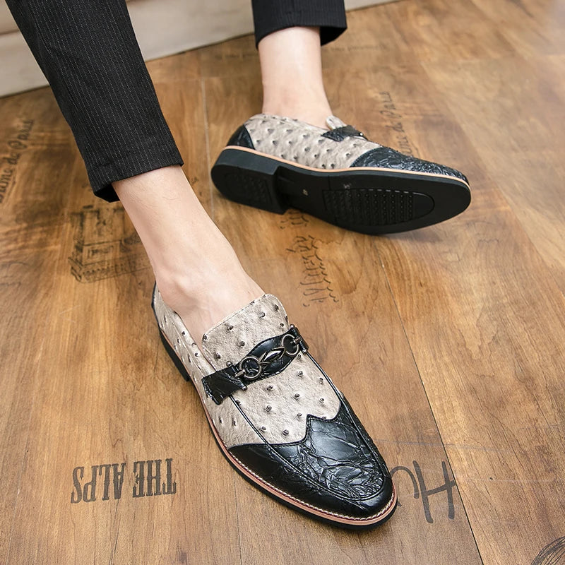 Italian Brand Men's Leather Shoes Fashionable Comfortable Slip-on Shoe High-quality Party Club Flat Casual Shoes Mens Loafers