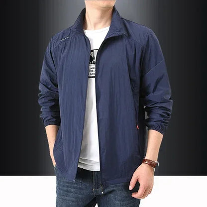 New Outdoor Sunscreen Jacket Summer Ultra Light and Thin Coat Men's Windbreaker Outdoor Sports Jacket Quick Dry Skincare Top 2218-Dark Blue