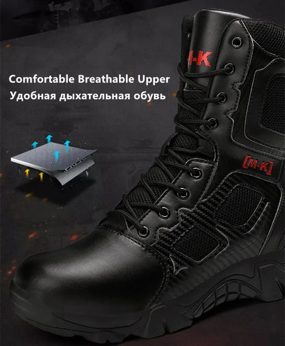 Men Boots Waterproof Safety Shoes Security Steel Toe Cap Men's Boots Working Steel Toe Anti-Smashing Men's Work Boots Size 47