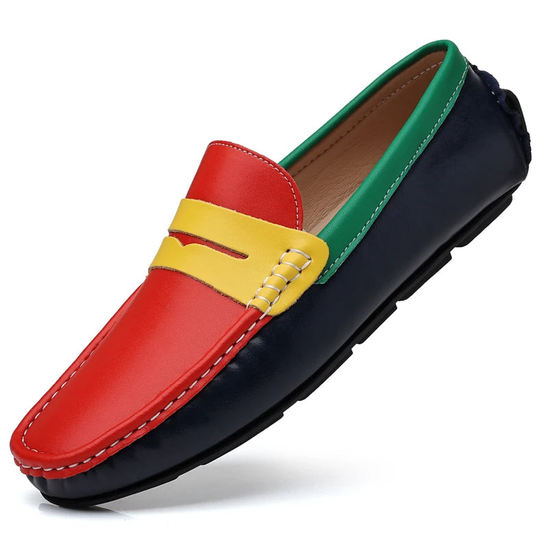 Men Shoes Leather Casual Luxury Formal Man Loafers Moccasins Italian Breathable Slip on Male Boat Shoes Comfortable Driving Shoe