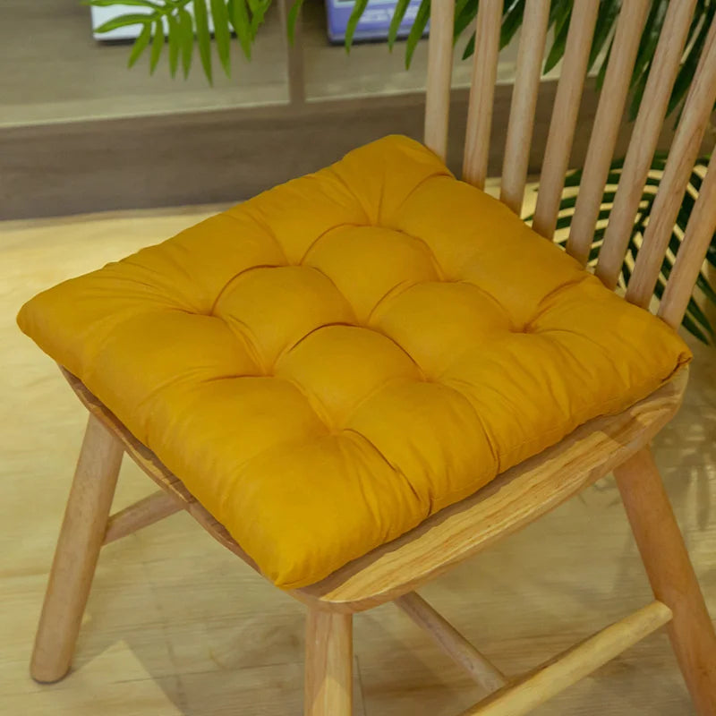 Square Large Chair Cushion with Ties Ultra Soft Warm Floor Cushion for Kids Reading Nook Comfortable Square Seat Cushion JAF002 Turmeric 40x40cm