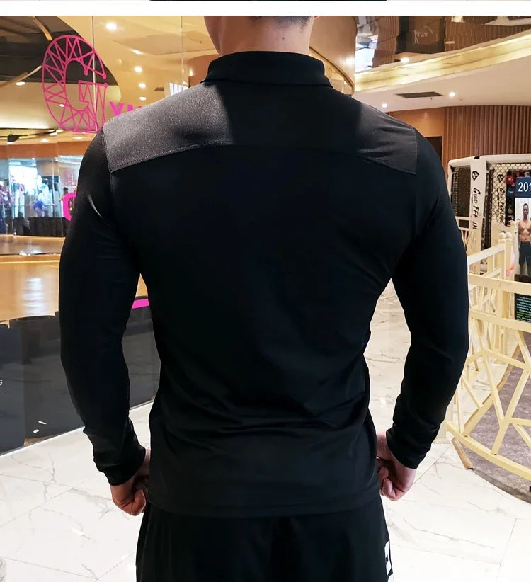 Men Compression Sport T-Shirt Long Sleeve Top Gym Running Clothing Fitness Tight Sportswear Hiking Rashgard Sweatshirt Plus Size