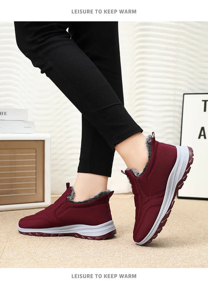 Women's Winter Slip On Walking Shoes Fashion Lightweight Running Shoes For Women Workout Warm Casual Non Slip Sneakers