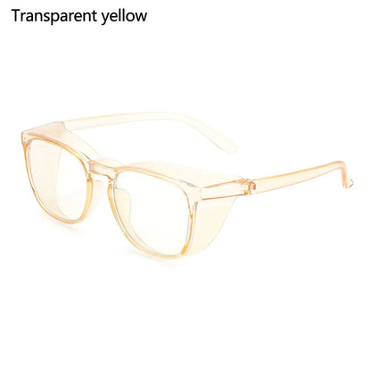 1PC Dust-proof Glasses Anti-blue Anti-fog Anti Pollen Safety Goggles Eye Protection Glasses for Men and Women UV Protection Transparent yellow