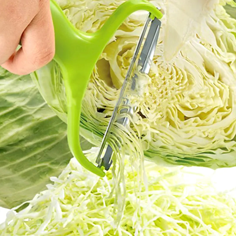 Cabbage Slicer Veggie Peeler Wide Mouth Stainless Steel Cabbage Shredder Cutting Tools Gadget for Salad Fruit Peel Remoral