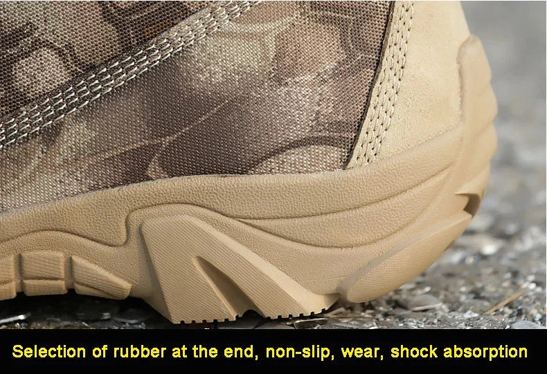 Men Outdoor Hiking Boots Fashion Sports Army Green Camouflage Jungle Off-road Boots Anti Slip Snow Shoes Wear-Resistant