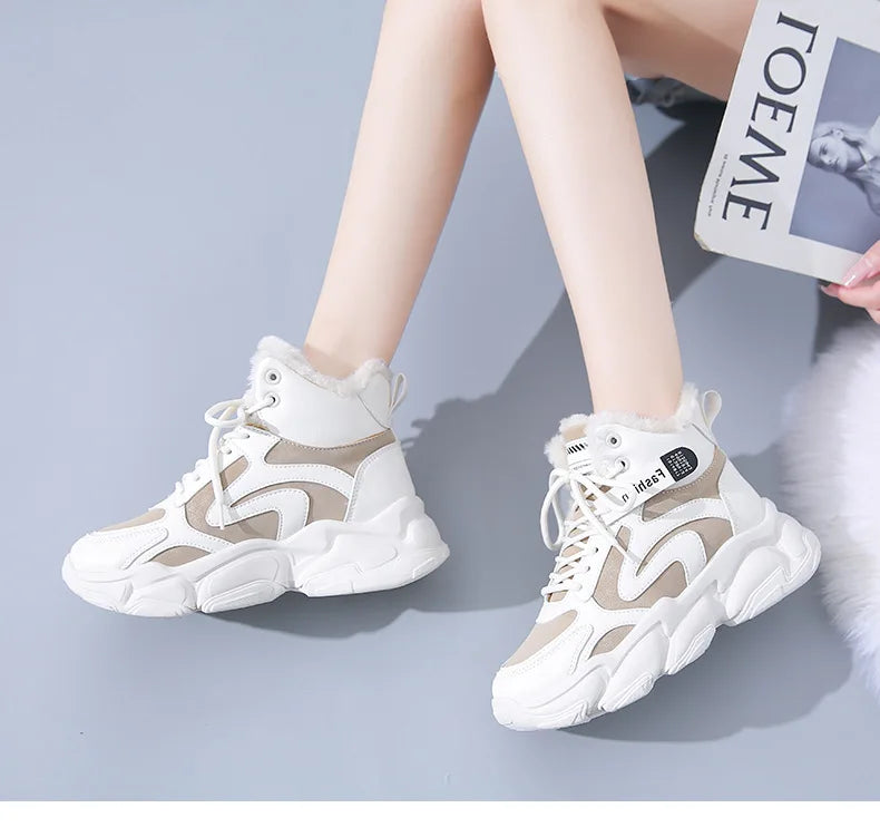 Winter Women Warm Sneakers Platform Snow Boots Ankle Booties Female Causal Plush Shoes Cotton Ladies Boot Zapatos Mujer2023