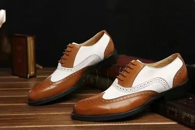 Classic Men Dress Shoes Lace Up Shoes for Men Plus Size Point Toe Business Casual Comfortable Men Formal Shoes for Wedding