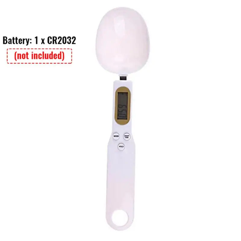 1Pc LCD Digital Measurement Adjustable Weighing Spoon Kitchen Scale Electronic Measuring Spoon Coffee Powder Scale Baking Scale Other 1pc White