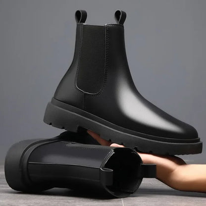 Autumn New Chelsea Boots for Men Black Men Boots Fashion Winter Slip on Ankle Boots Retro Motorcycle Booties botas para hombre