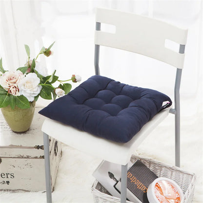 Square Large Chair Cushion with Ties Ultra Soft Warm Floor Cushion for Kids Reading Nook Comfortable Square Seat Cushion JAF002 Dark blue 40x40cm