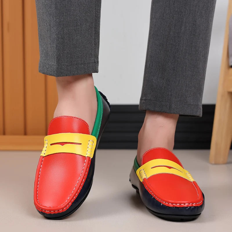 Men Shoes Leather Casual Luxury Formal Man Loafers Moccasins Italian Breathable Slip on Male Boat Shoes Comfortable Driving Shoe