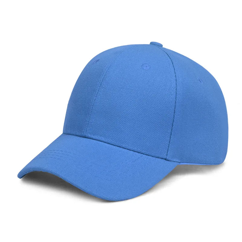 Solid Baseball Cap Cheap Women Men Summer Autumn Spring Sun Visor Hats Yellow Caps Lake Blue 56-60cm