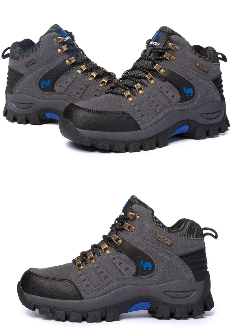 Outdoor Waterproof Hiking Boots Men's Women's Spring And Autumn Hiking Wear-resistant Mountain Sports Boots Hunting Sports Shoes