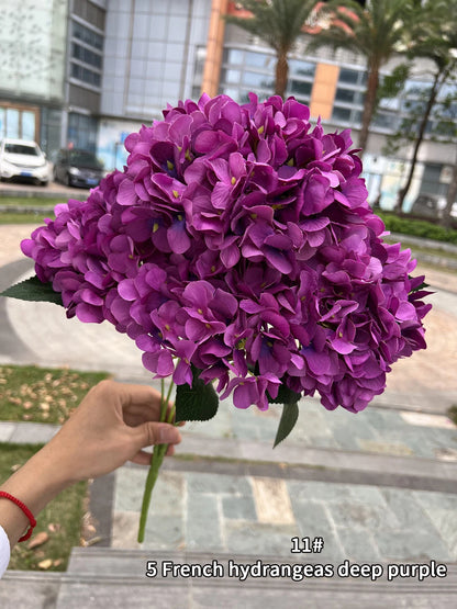 Hydrangea Artificial Flower Decoration Wedding Home Christmas Party Decoration White Flower deep purple