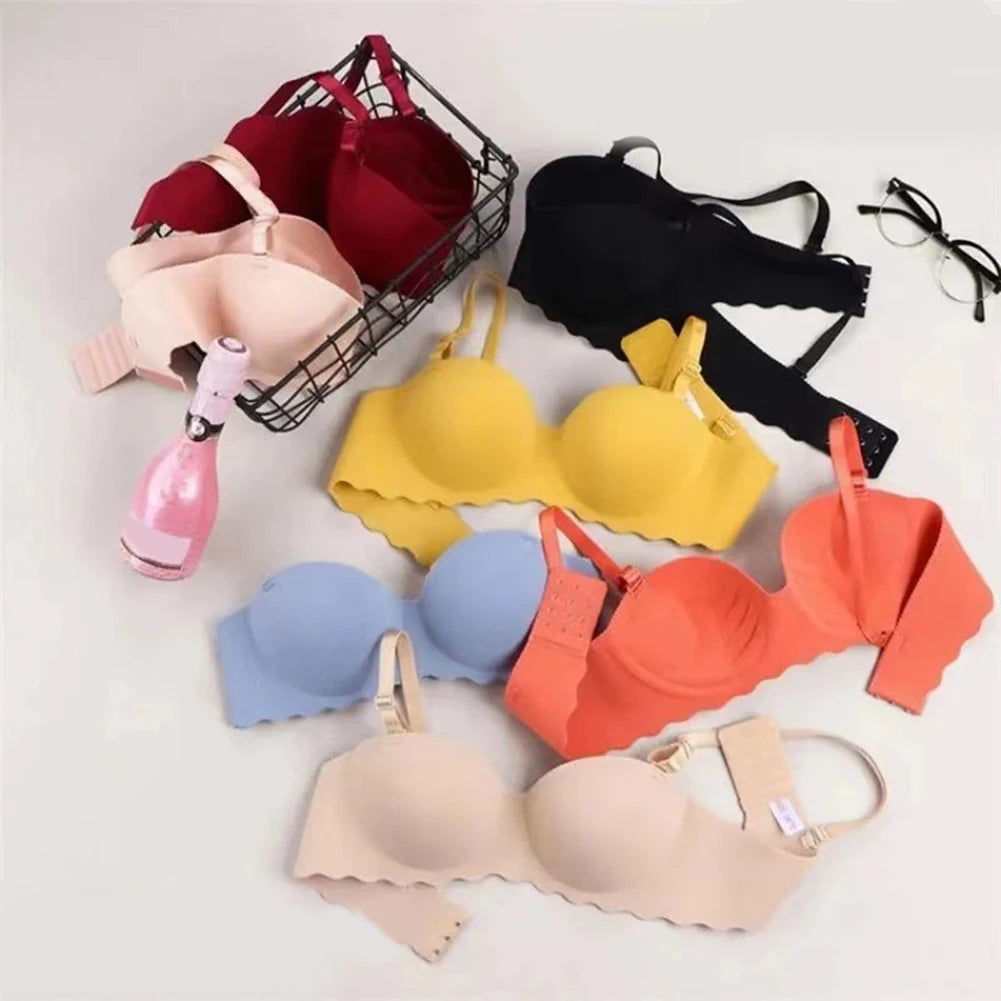 Sexy Bras Push Up Seamless Underwear For Women Solid Color Wireless Lingerie Gather Convertible Straps Brassiere