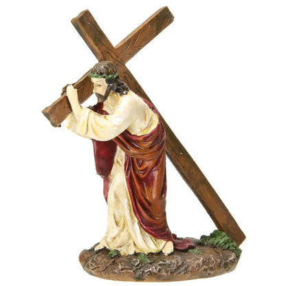 1pc Crucifix Statue Jesus Cross Resin Statue Christ Figure Catholic Religious Accessories Decor