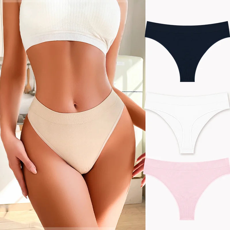 3PCS Seamless Women's Lingerie Female Thongs Sexy Underwear Low-Rise Underpant Women's Panties Intimates Bikini Briefs S-XL Set20 CHINA | 3pcs