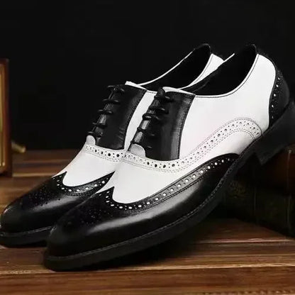 Classic Men Dress Shoes Lace Up Shoes for Men Plus Size Point Toe Business Casual Comfortable Men Formal Shoes for Wedding