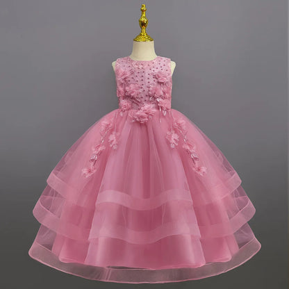 Children's Princess Dress Cross border New European and American Style Little Girl's Mesh Dress Children's Performance Dress