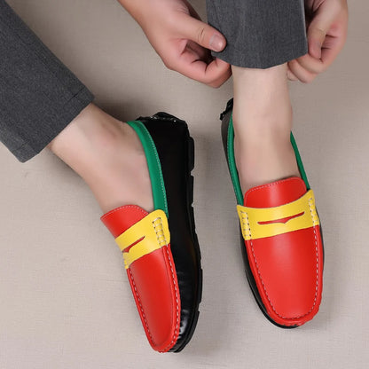 Men Shoes Leather Casual Luxury Formal Man Loafers Moccasins Italian Breathable Slip on Male Boat Shoes Comfortable Driving Shoe