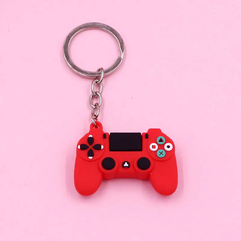 Simple TV Game Player KeyChain for Women Men Joystick Machine KeyChain Keyring Car Bag Key Holder Jewelry Decoration Wholesale red