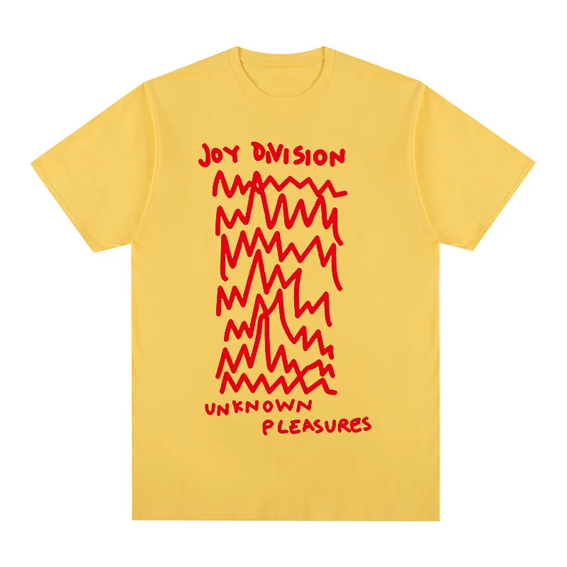 Unknown Pleasures By Joy Division (1979) Silk T-shirt Cotton Men T Shirt New TEE TSHIRT Womens Tops Unisex Yellow