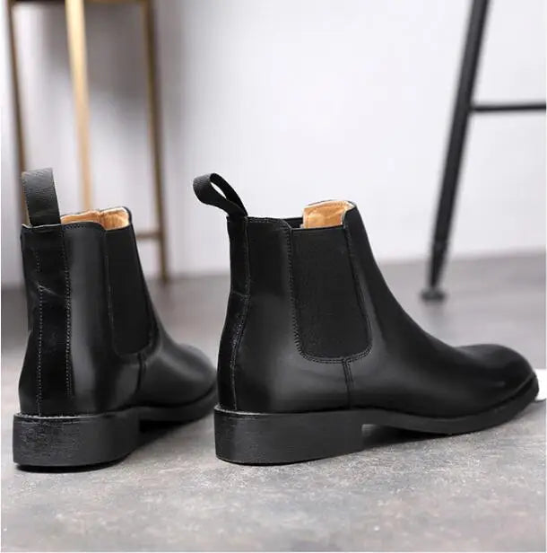 Men's Classic Retro Genuine Leather Chelsea Boots Men Fashion Ankle Boot Mens Casual British Style Short Boot High-Top Shoes