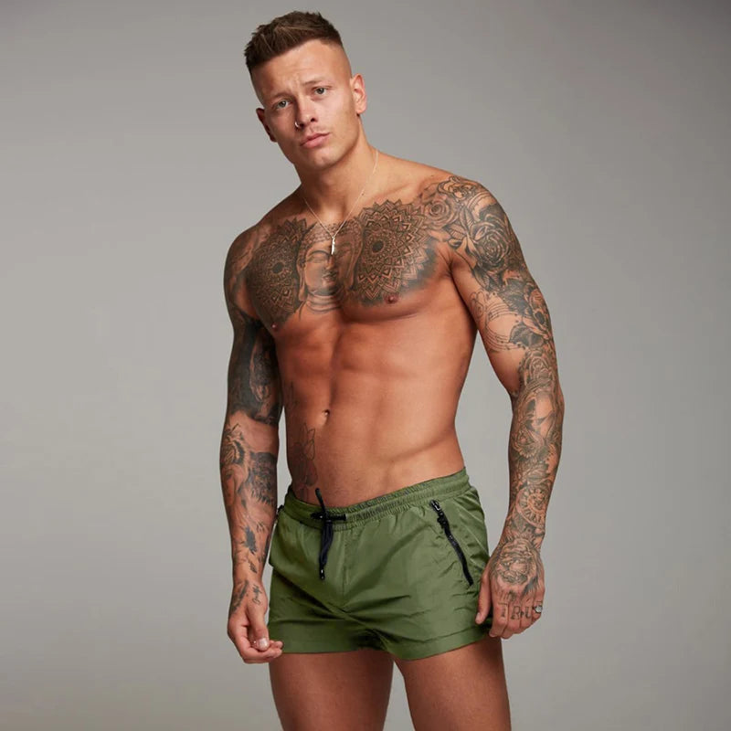 Summer Beach Shorts Men 2022 Trunk Shorts Men Fashion Brand Softwear Army Green Shorts Men Boxers Solid Short Pants Male Green shorts men