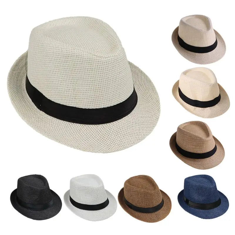 Children Kids Summer Beach Straw Hat Jazz Panama Breathable Hat Large Brim Outdoor Breathable Hats Girls Boy Sunhat